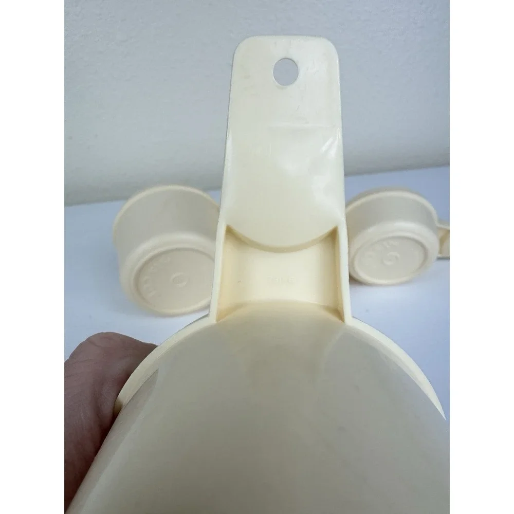 Set Of Tupperware 761-6 Stack Nesting Measuring Cups Almond Beige Replacements 4